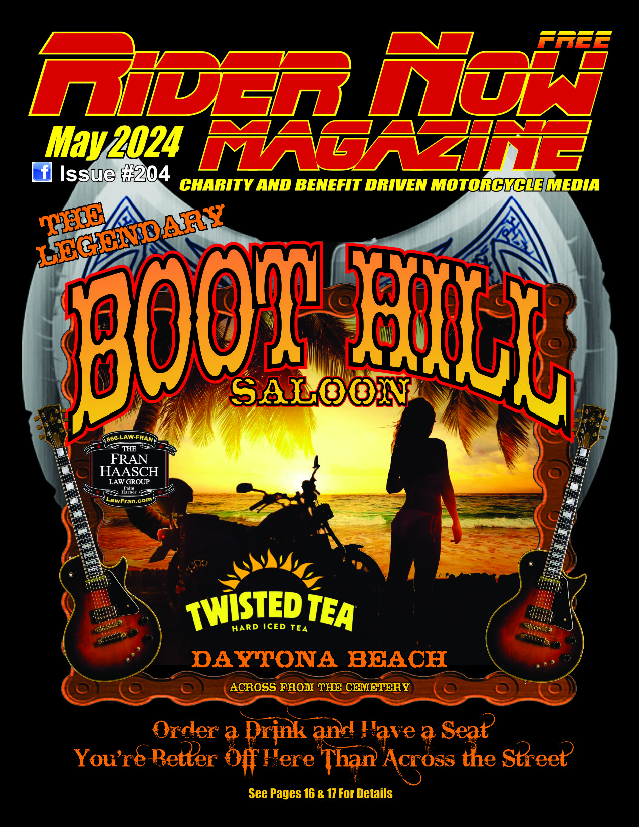 Rider Now Magazine. Boot Hill Saloon. Biker Events.